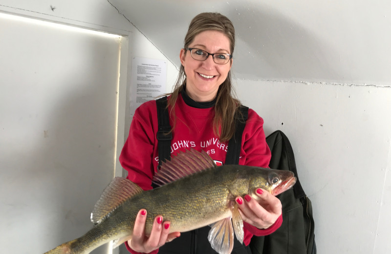 Ice fishing at Arnesen's Rocky Point Resort.