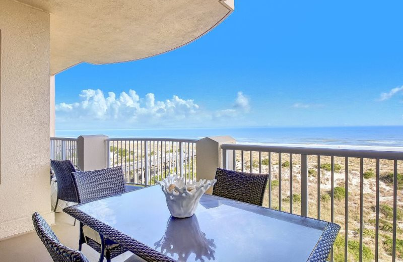 Rental balcony at Beach Vacation Rentals.