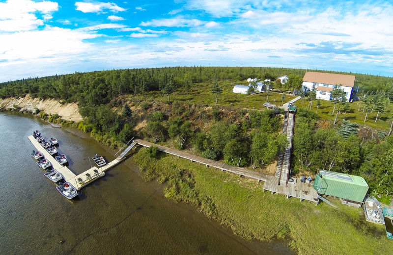 Aerial view of Alagnak Lodge.