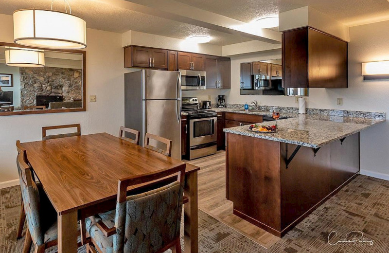 Guest kitchen at Driftwood Shores Resort and Conference Center.