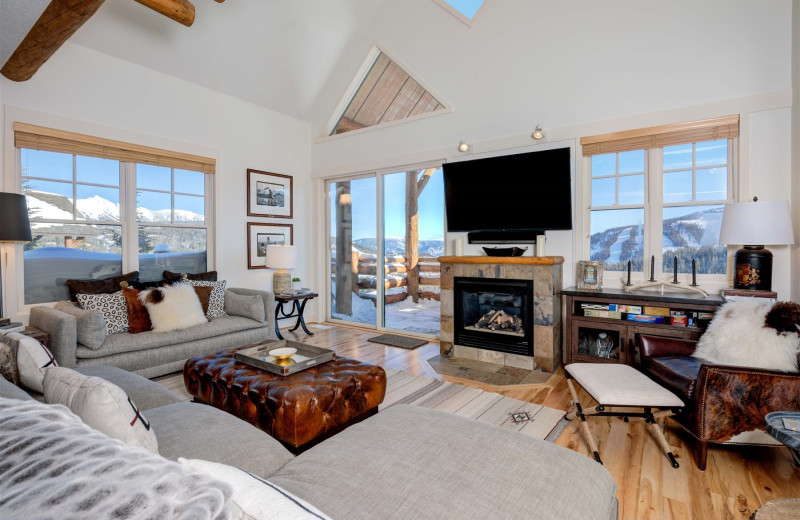 Rental living room at Moonlight Rentals in Big Sky.
