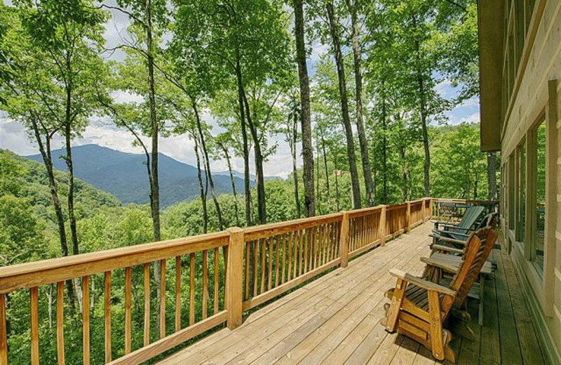 Rental deck at Smoky Mountain Retreat Realty.