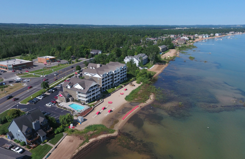 Aerial view of The Cherry Tree Inn & Suites.