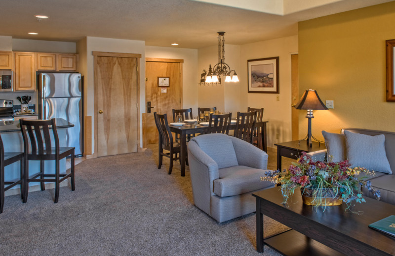 Guest room at Grand Timber Lodge.