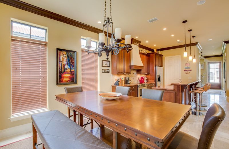 Rental kitchen at Luxury Properties Vacation Rentals.