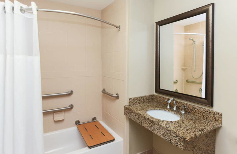 Guest bathroom at Staybridge Suites Naples-Gulf Coast.