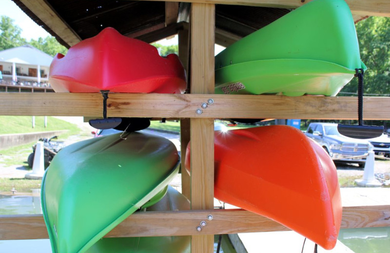 Canoes at Lynnhurst Family Resort.