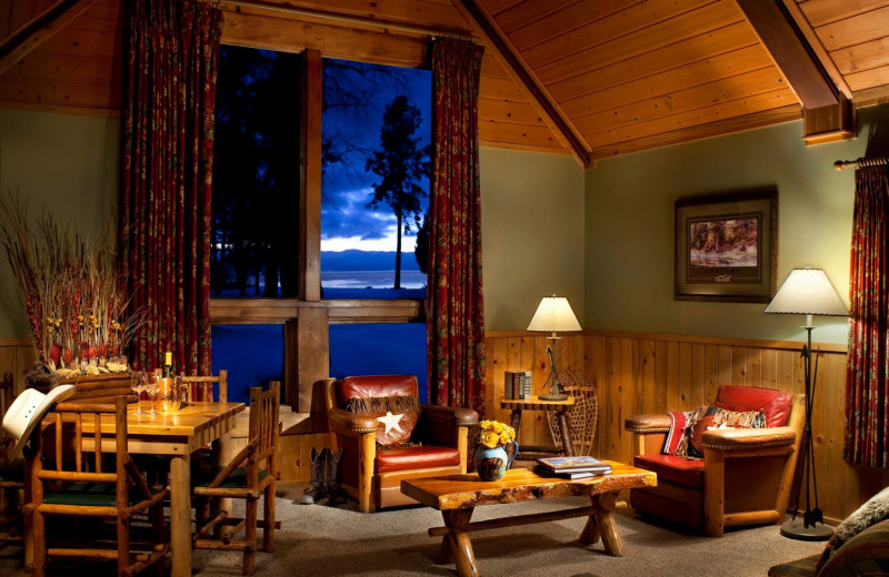 Guest room at Averill's Flathead Lake Lodge.