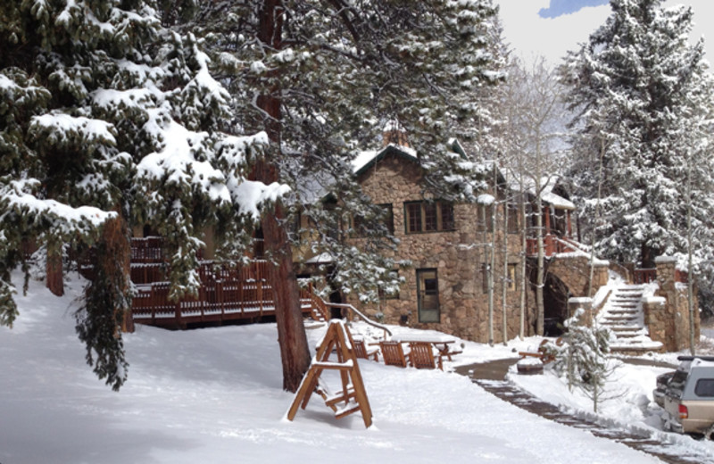 Winter scene at Meadow Creek Lodge and Event Center.