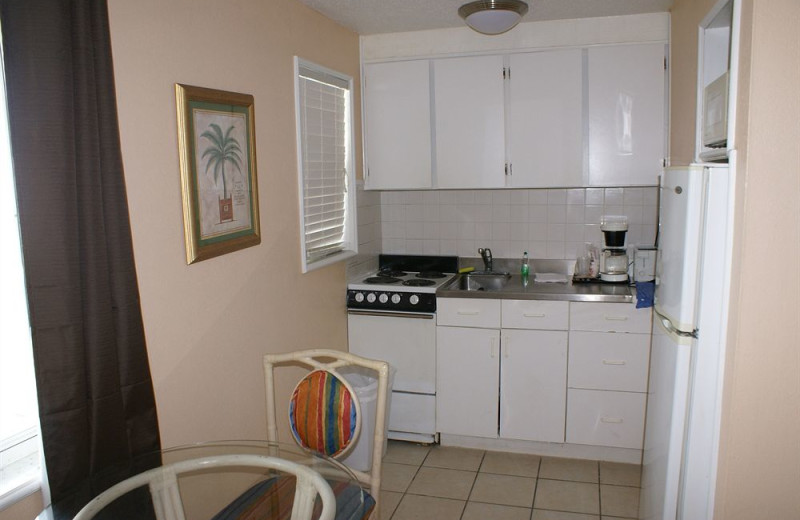 Kitchen at Daytona Shores Inn and Suites.