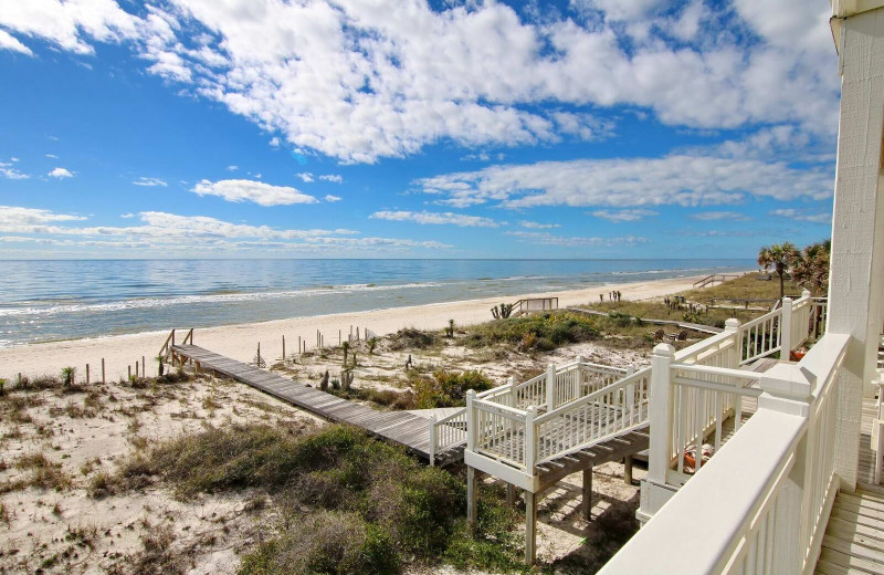Rental beach view at Resort Vacation Properties of St. George Island.