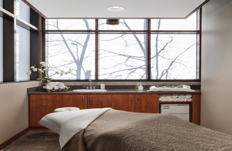 Massage table at Alta's Rustler Lodge.