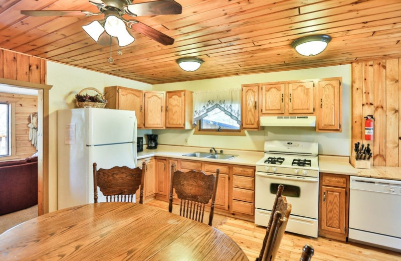 Cabin kitchen at Northern Lights Resort & Outfitting.