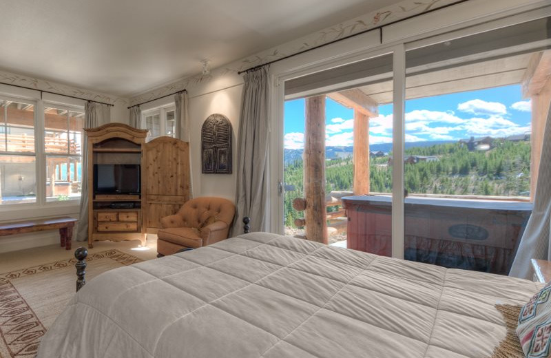 Rental bedroom at Moonlight Rentals in Big Sky.