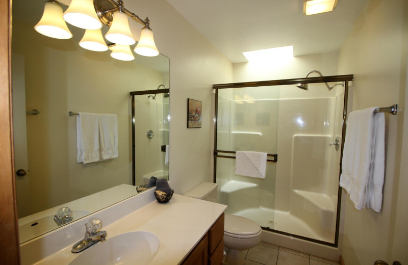Guest bathroom at Woodlands On Fall River.