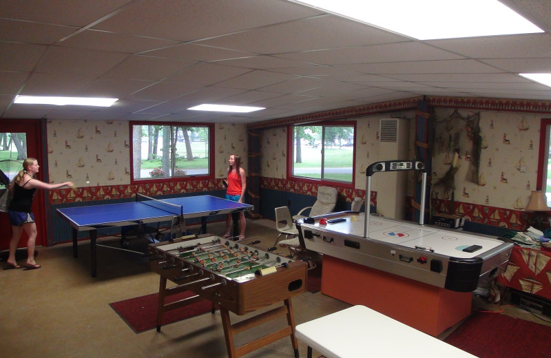 Game room at Gull Lake Resort.