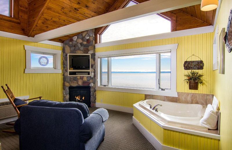 Guest room at Grand Superior Lodge on Lake Superior.