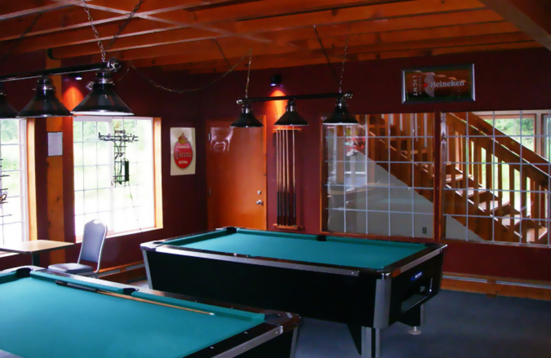 Game room at Glacier Bear Lodge.