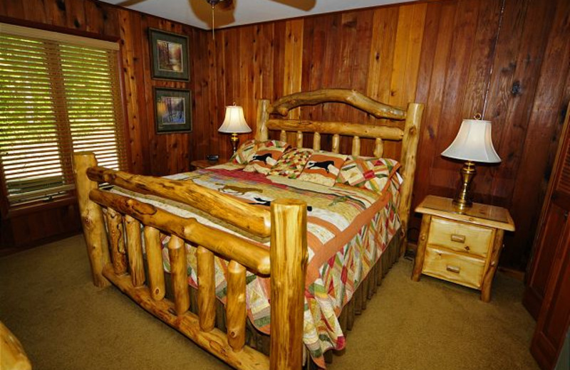 Rental bedroom at Chalet Village.