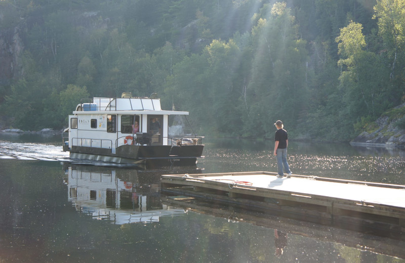 Houseboat exterior at Ebel's Voyageur Houseboats.