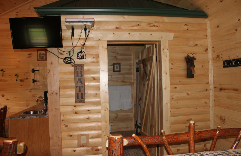 Cabin interior at 7C's Lodging.