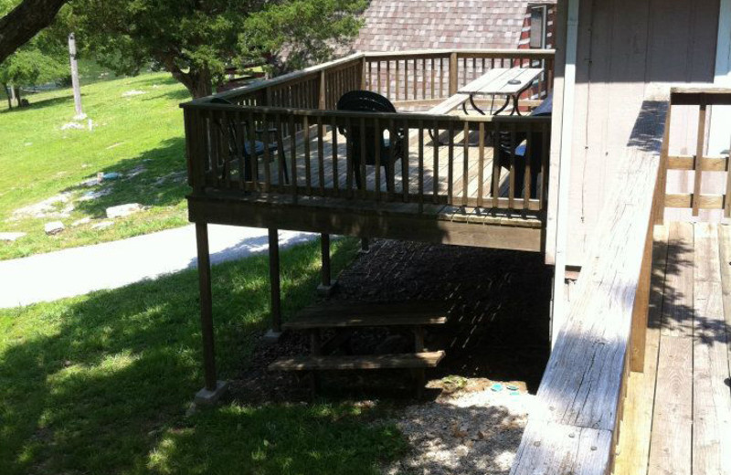 Cabin deck at Artilla Cove Resort.