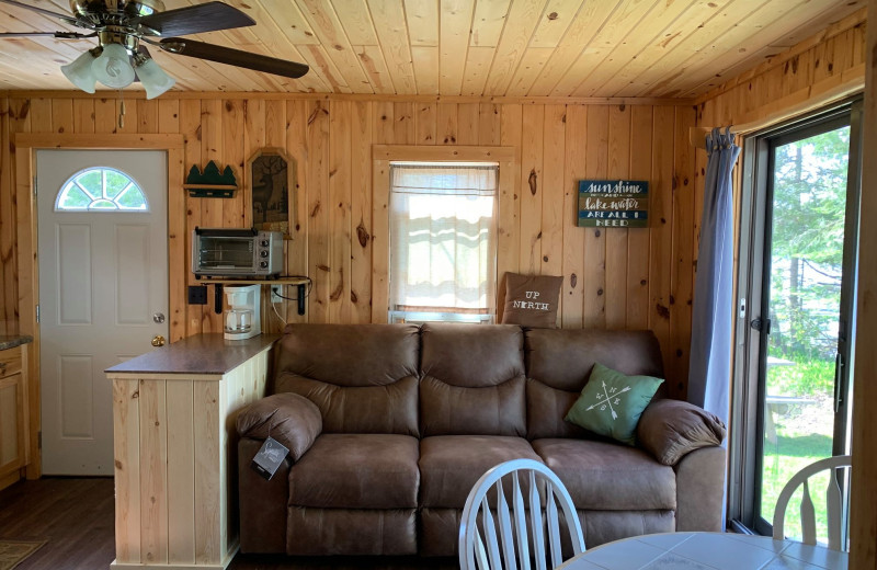 Cabin interior at Cedar Beach Resort.