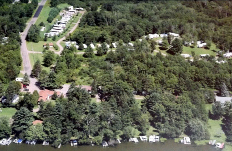 Aerial view of Rose's Bay Resort.
