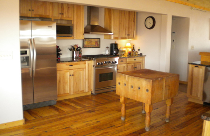 Cabin kitchen at Galloup's Slide Inn.