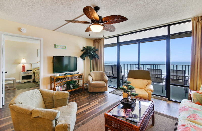 Rental living room at Seaside Vacations.