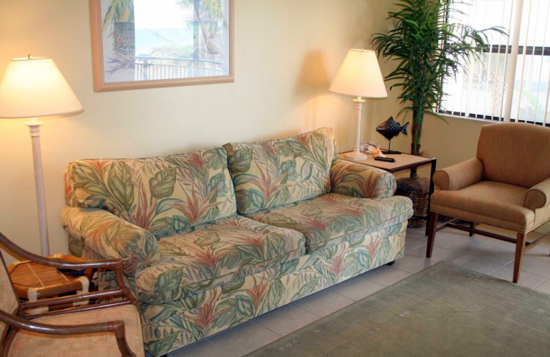Unit living room at Vistas on the Gulf.