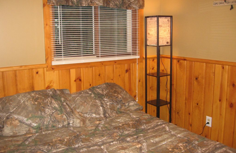 Rental bedroom at Northwoods Vacation Lodgings.