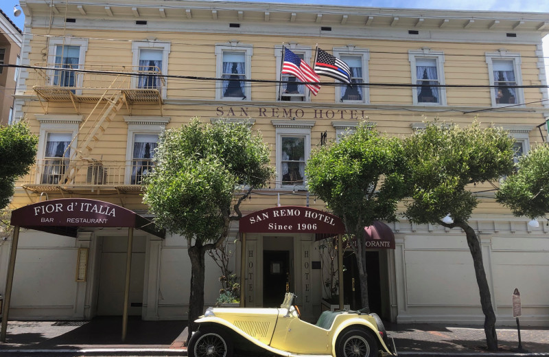 Exterior view of San Remo Hotel.