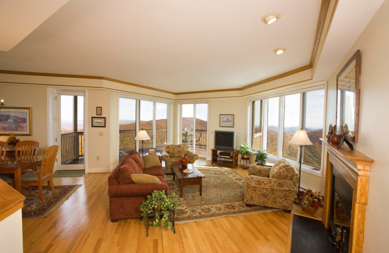 Condo living room at Wintergreen Resort.