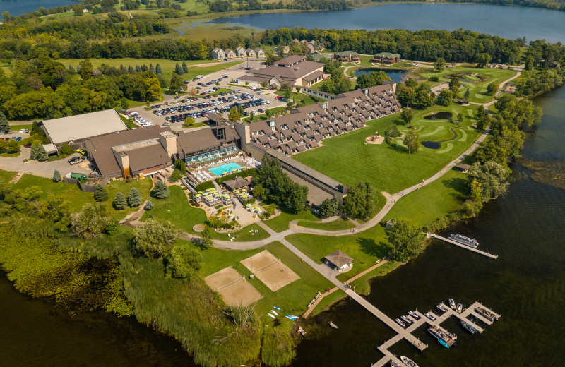 Aerial view of Arrowwood Resort and Conference Center.