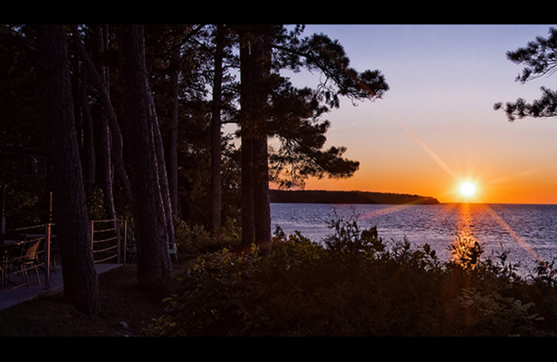 Sunset at Beaver Island Lodge.