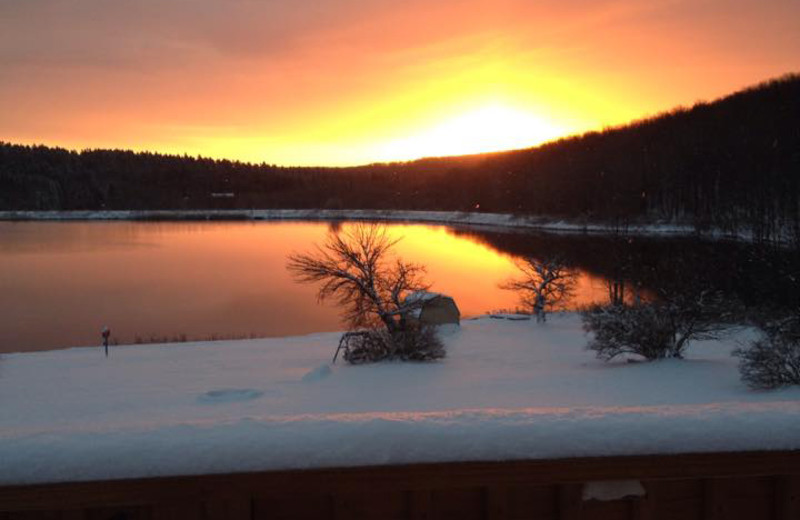 Sunset at The Woods At Bear Creek Glamping Resort.