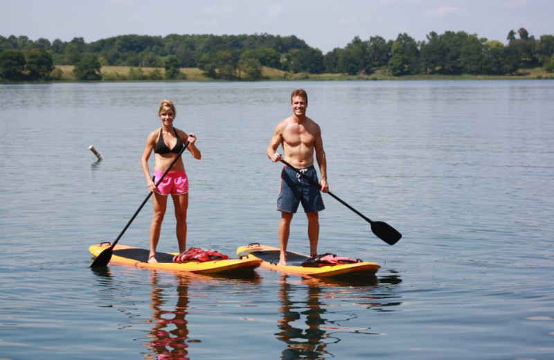 Paddle boarding at Maple Island Resort.