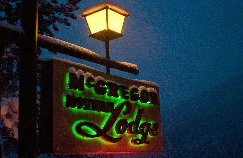 McGregor Mountain Lodge sign.