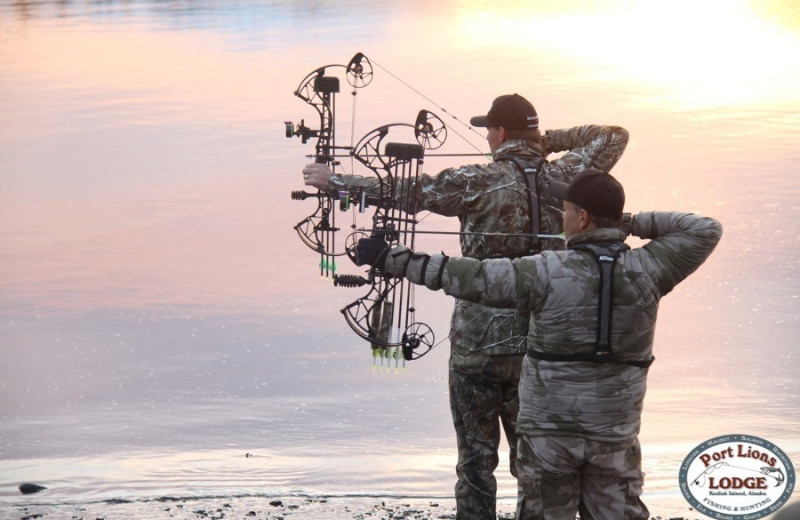 Bow hunting at Port Lions Lodge.