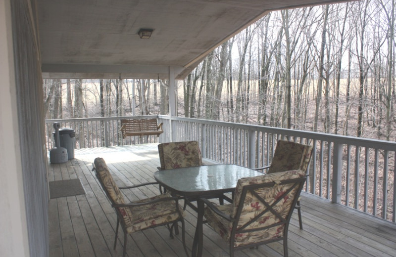 Cabin deck at Heritage Cabin.