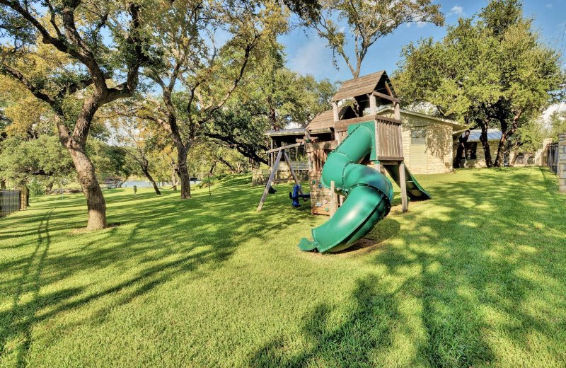 Rental playground at Shady Grove Vacation Home on Lake LBJ.