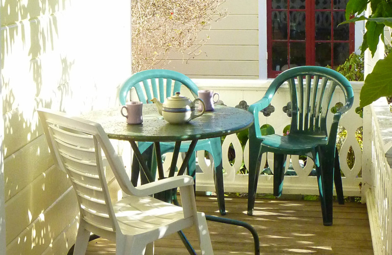 Farmhouse porch at Alegria Inn.