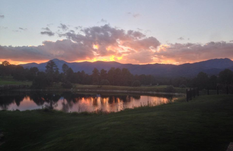 Sunset at Hummingbird Cabins.