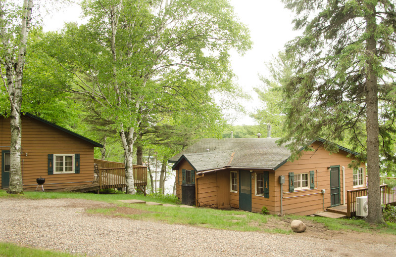 Cabin exterior at Woodland Beach Resort.