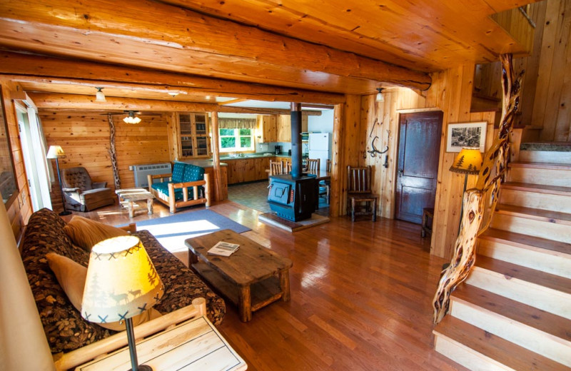 Cabin interior at Clearwater Historic Lodge & Canoe Outfitters.