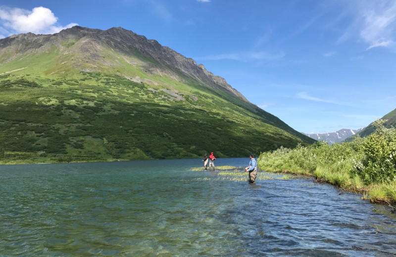 Fishing at Kenai River Drifter's Lodge.