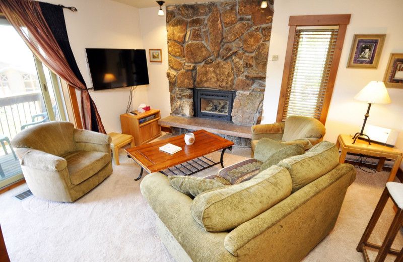 Rental living room at Steamboat Lodging Properties.