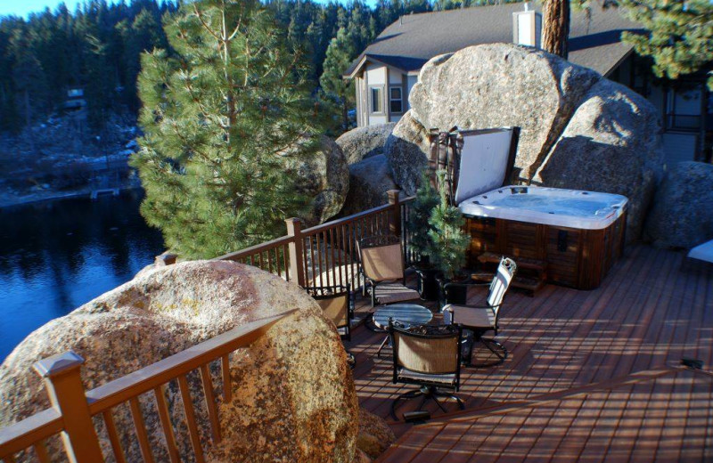 Rental deck at Big Bear Cool Cabins.