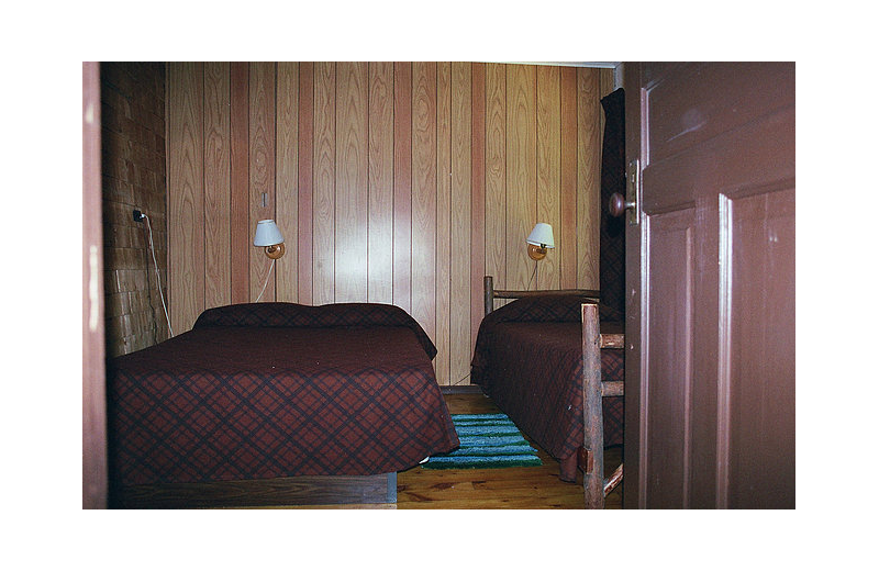 Cabin bedroom at Black Rock Resort.